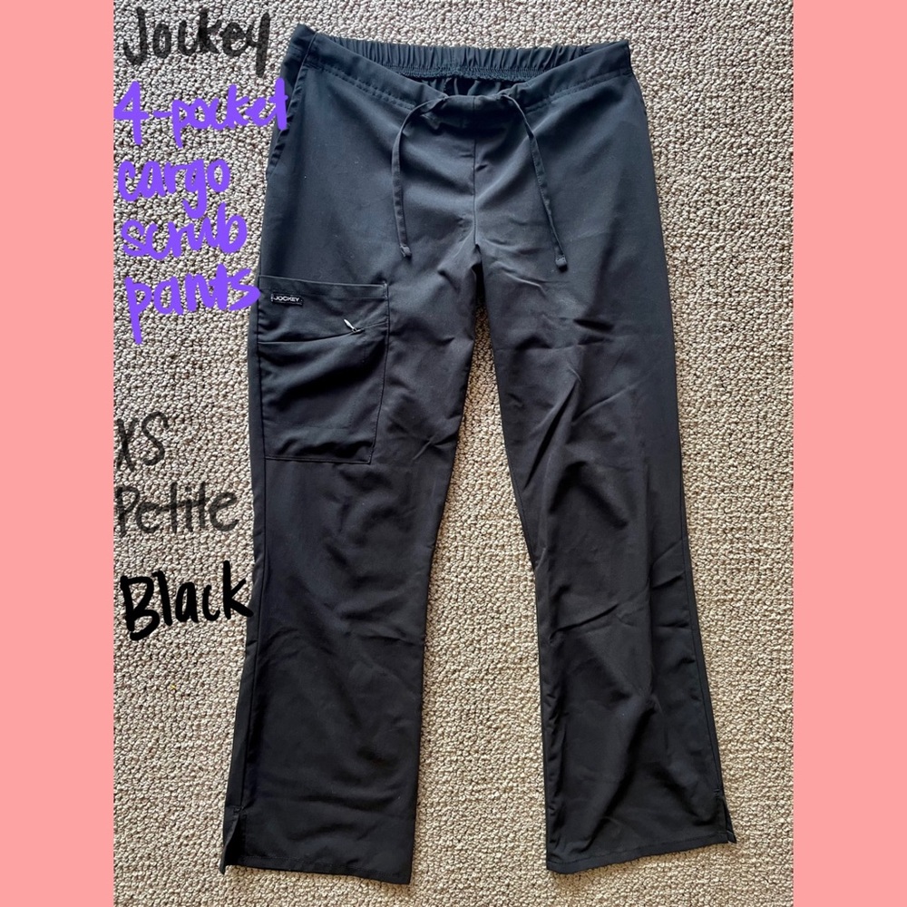 Jockey 4-Pocket Cargo Scrub Pants XS Petite  Grey